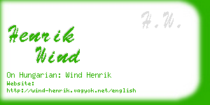 henrik wind business card